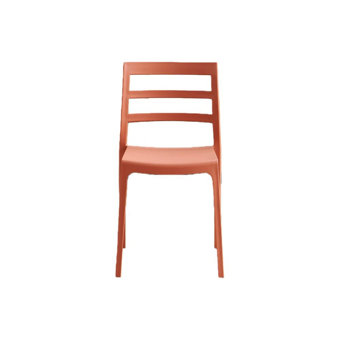 Silla New York, Terracota, Con espaldar en líneas y diseño minimalista