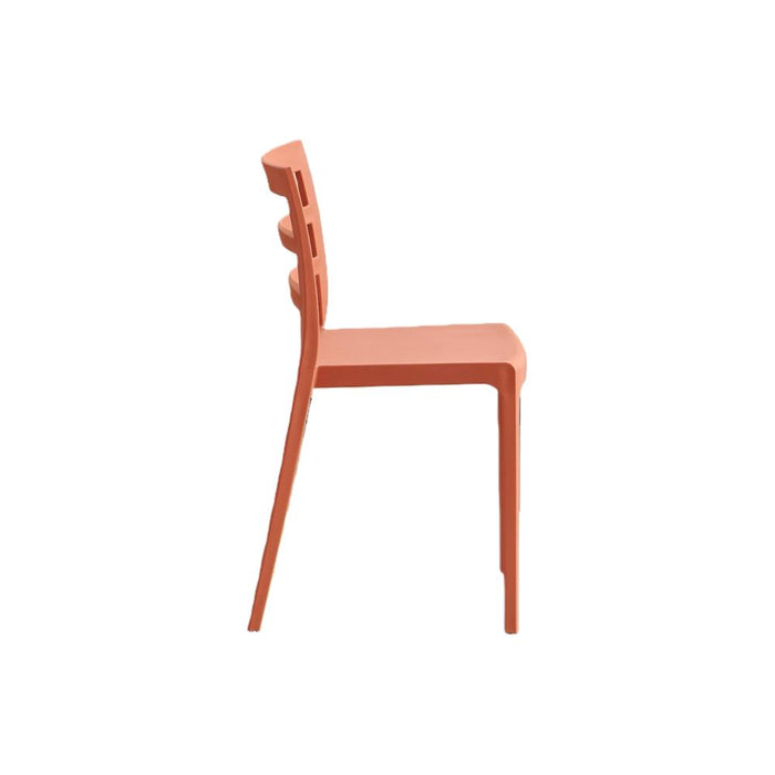 Silla New York, Terracota, Con espaldar en líneas y diseño minimalista