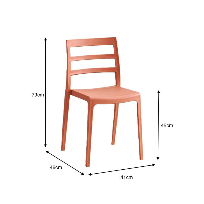 Silla New York, Terracota, Con espaldar en líneas y diseño minimalista