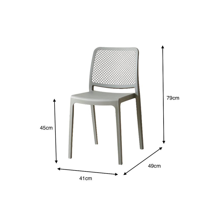 Silla Manhattan, Gris Oscuro, Con espaldar en rejilla y diseño minimalista