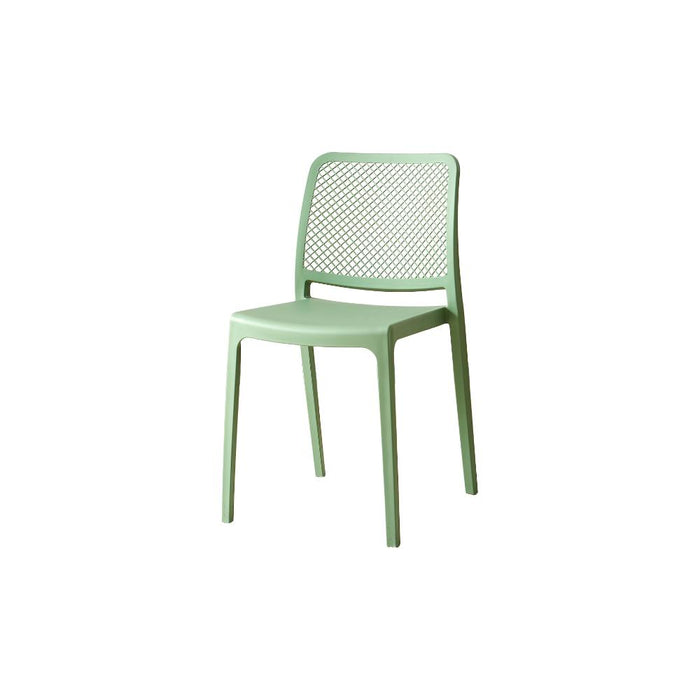 Silla Manhattan, Verde, Con espaldar en rejilla y diseño minimalista