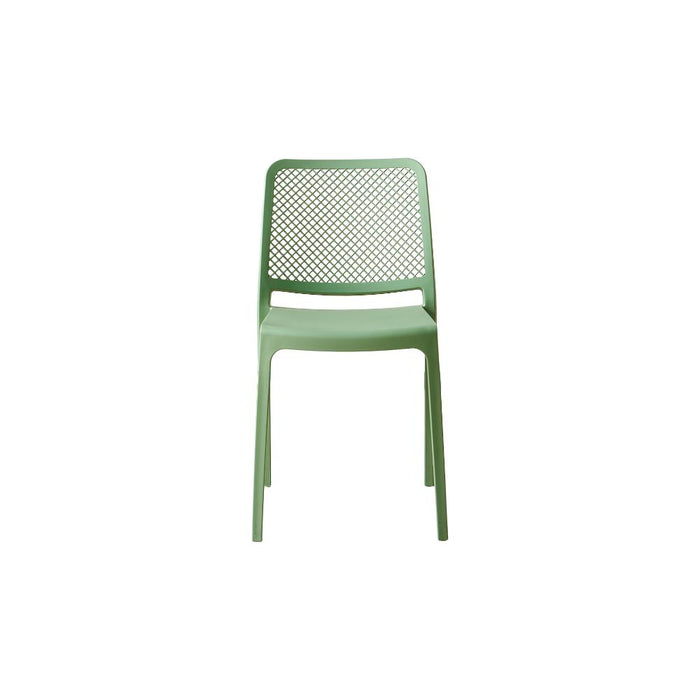 Silla Manhattan, Verde, Con espaldar en rejilla y diseño minimalista
