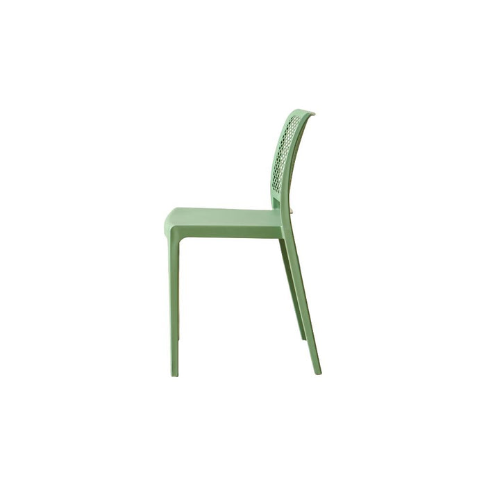Silla Manhattan, Verde, Con espaldar en rejilla y diseño minimalista