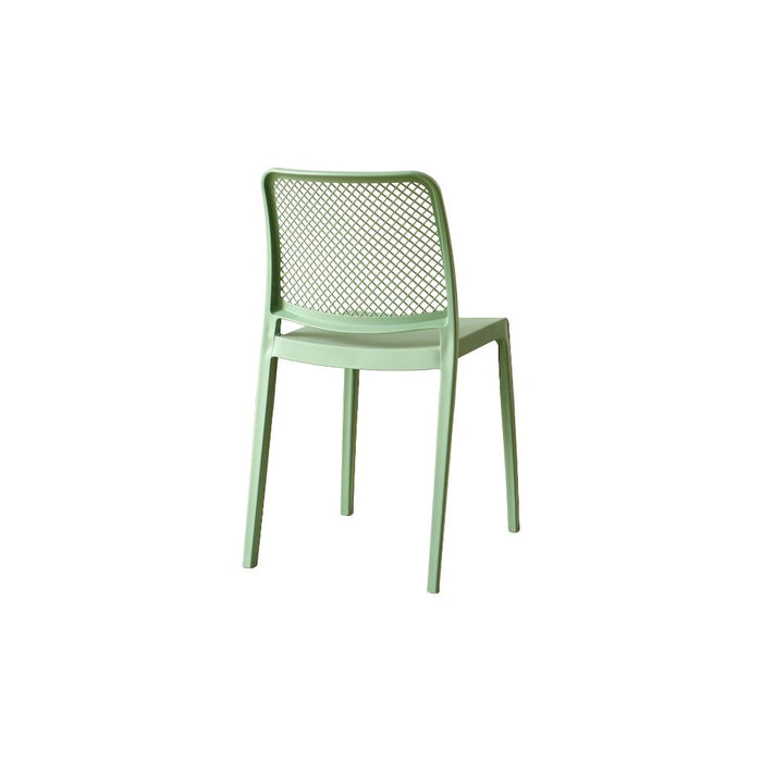 Silla Manhattan, Verde, Con espaldar en rejilla y diseño minimalista