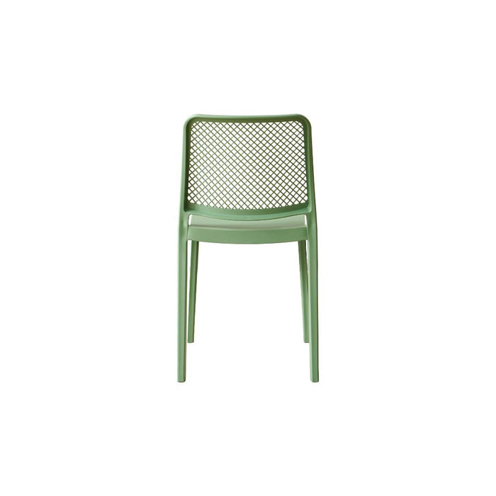 Silla Manhattan, Verde, Con espaldar en rejilla y diseño minimalista
