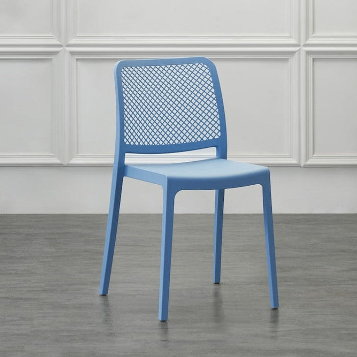 Silla Manhattan, Azul Oceano, con Espaldar en Rejilla y Diseño Minimalista
