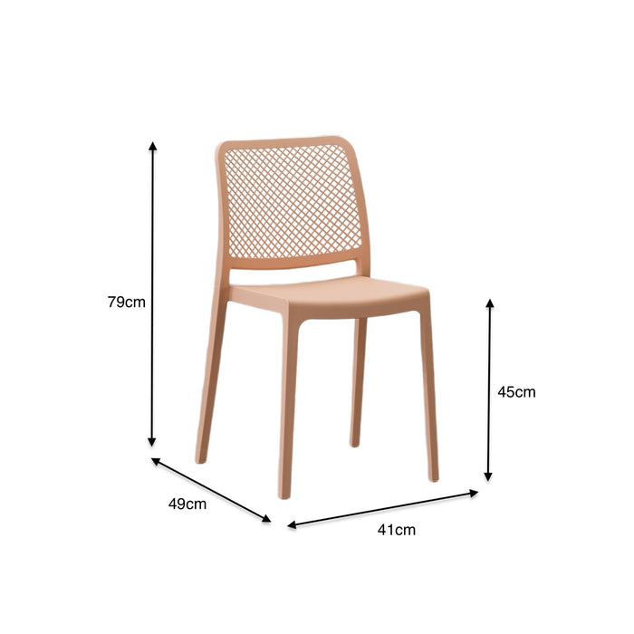 Silla Manhattan, Mandarina, con Espaldar en Rejilla y Diseño Minimalista