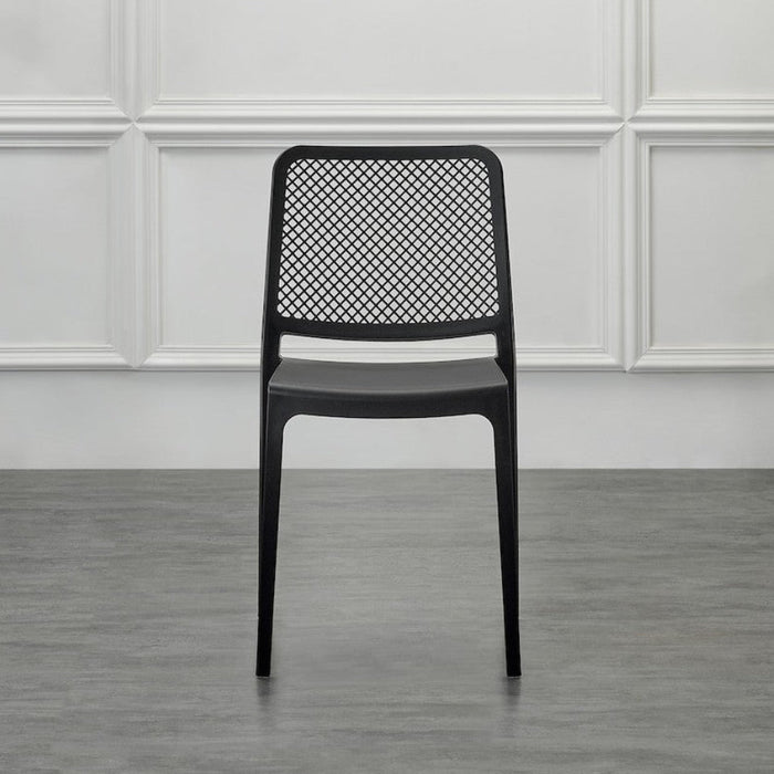 Silla Manhattan, Negra, con Espaldar en Rejilla y Diseño Minimalista