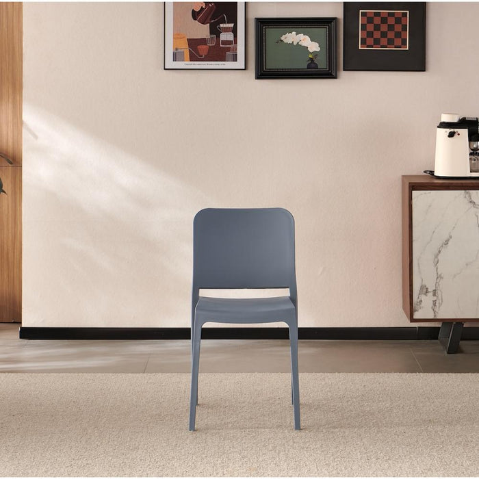 Silla Triveca, Gris oscuro, Con espaldar cerrado y diseño minimalista