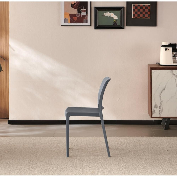 Silla Triveca, Gris oscuro, Con espaldar cerrado y diseño minimalista