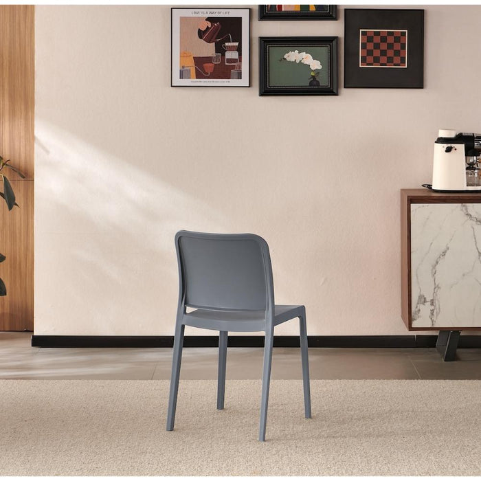 Silla Triveca, Gris oscuro, Con espaldar cerrado y diseño minimalista