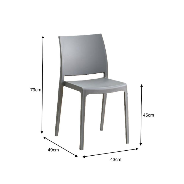 Silla Soho, Gris Oscuro, Con espaldar cerrado y diseño minimalista