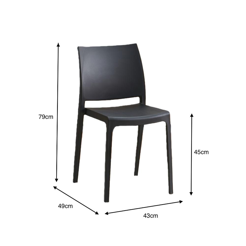 Silla Soho, Negro, Con espaldar cerrado y diseño minimalista