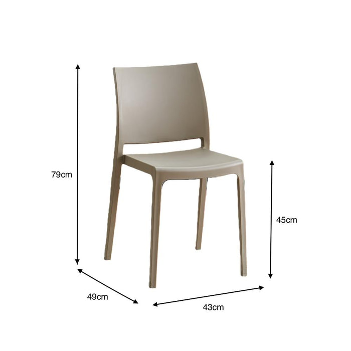 Silla Soho, Taupe, Con espaldar cerrado y diseño minimalista