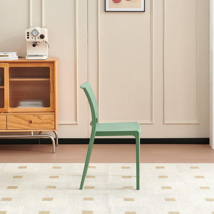 Silla Soho, Verde, Con espaldar cerrado y diseño minimalista