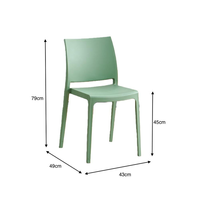 Silla Soho, Verde, Con espaldar cerrado y diseño minimalista