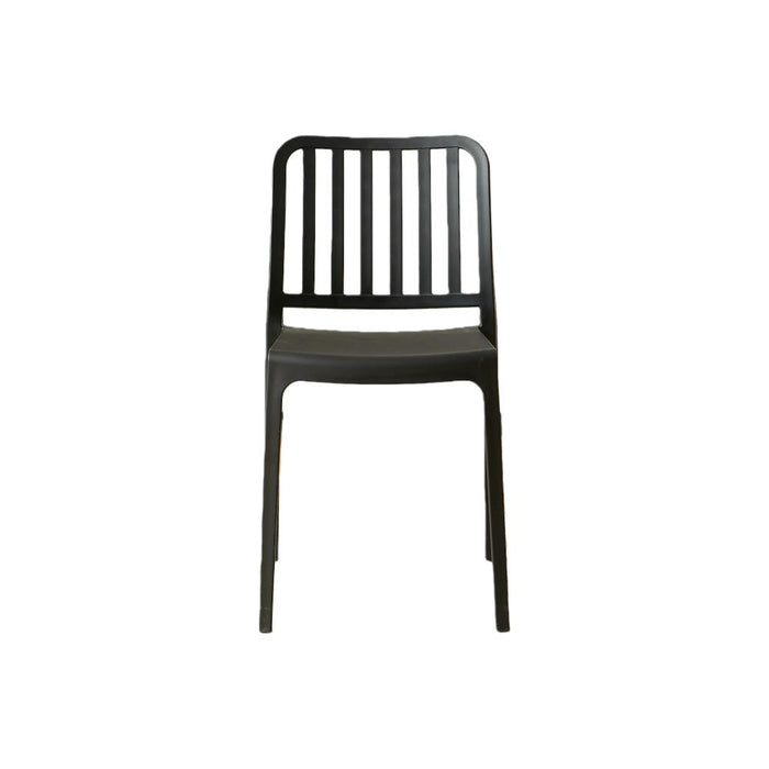 Silla Brooklyn, Negro, Con espaldar en rayas y diseño minimalista