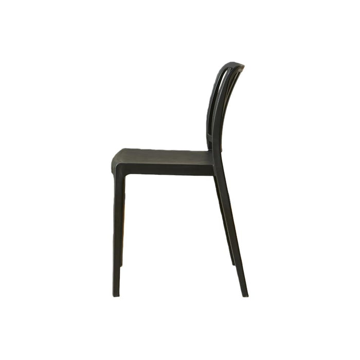 Silla Brooklyn, Negro, Con espaldar en rayas y diseño minimalista