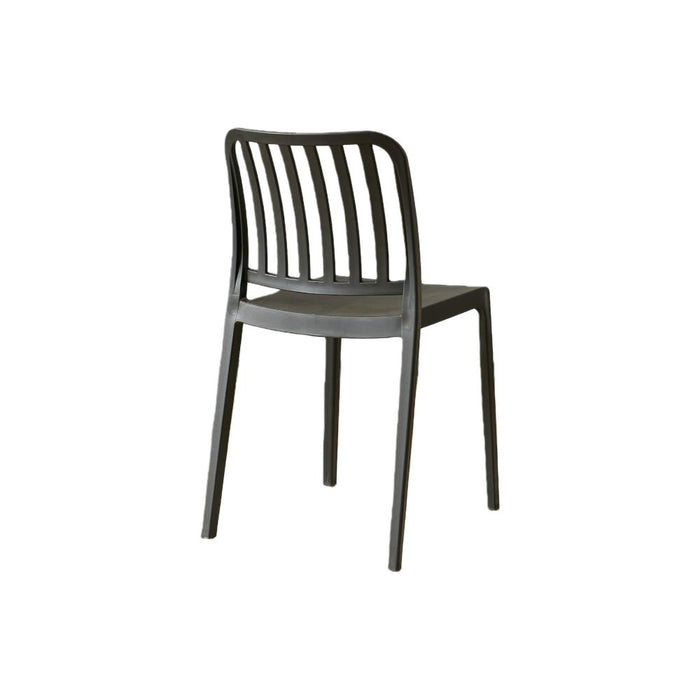 Silla Brooklyn, Negro, Con espaldar en rayas y diseño minimalista