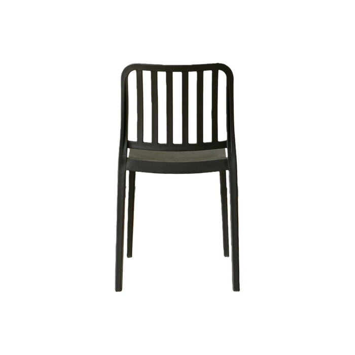 Silla Brooklyn, Negro, Con espaldar en rayas y diseño minimalista