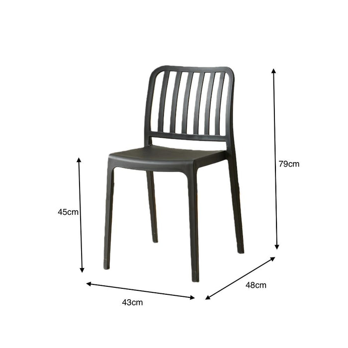 Silla Brooklyn, Negro, Con espaldar en rayas y diseño minimalista