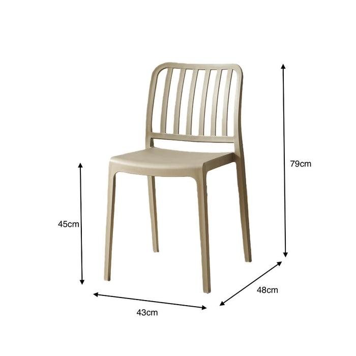 Silla Brooklyn, Taupe , Con Con espaldar en rayas y diseño minimalista