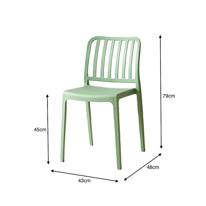 Silla Brooklyn, Verde, Con espaldar en rayas y diseño minimalista