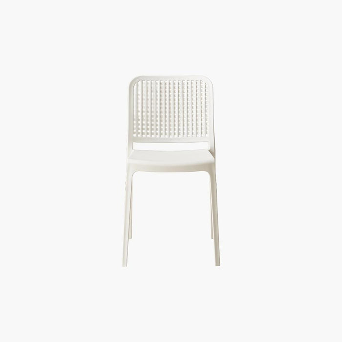 Silla Bronx, Blanco, Con espaldar en cuadrados y diseño minimalista