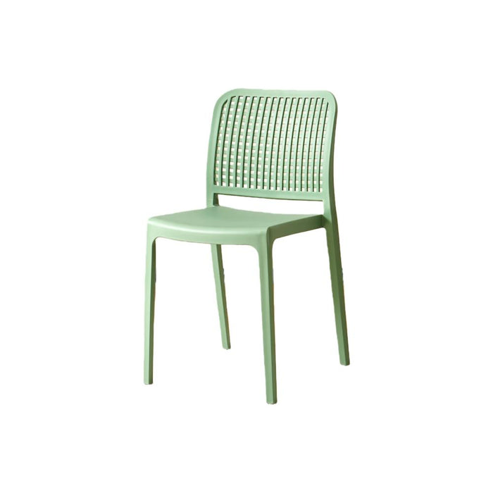 Silla Bronx, Verde, Con espaldar en cuadrados y diseño minimalista