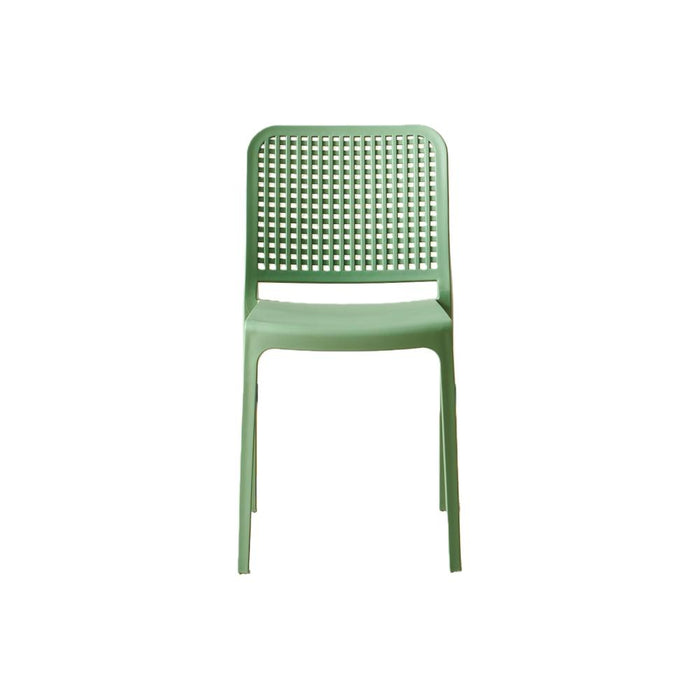 Silla Bronx, Verde, Con espaldar en cuadrados y diseño minimalista