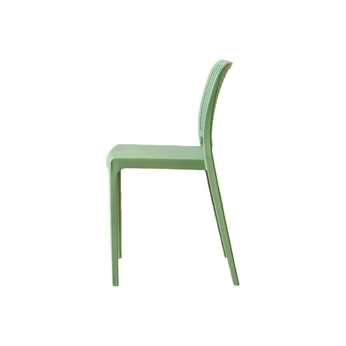 Silla Bronx, Verde, Con espaldar en cuadrados y diseño minimalista