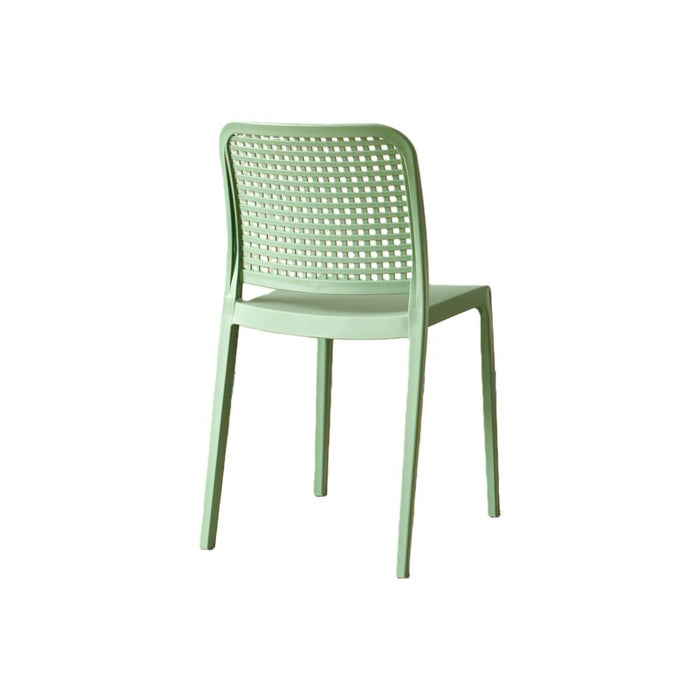 Silla Bronx, Verde, Con espaldar en cuadrados y diseño minimalista