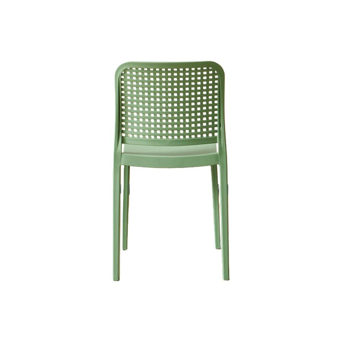 Silla Bronx, Verde, Con espaldar en cuadrados y diseño minimalista