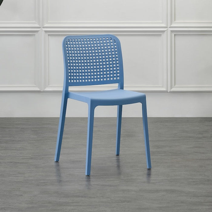Silla Bronx , Azul Oceano, con Espaldar en Cuadrados y Diseño Minimalista