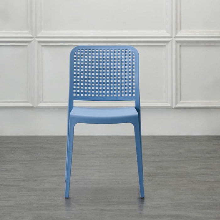 Silla Bronx , Azul Oceano, con Espaldar en Cuadrados y Diseño Minimalista