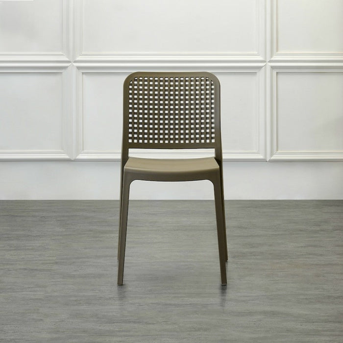Silla Bronx , Taupe, con Espaldar en Cuadrados y Diseño Minimalista