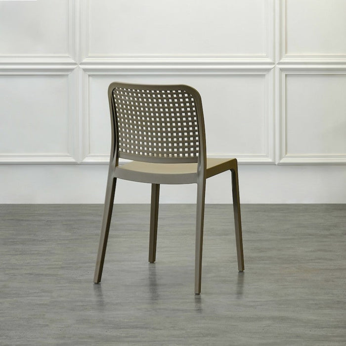 Silla Bronx , Taupe, con Espaldar en Cuadrados y Diseño Minimalista