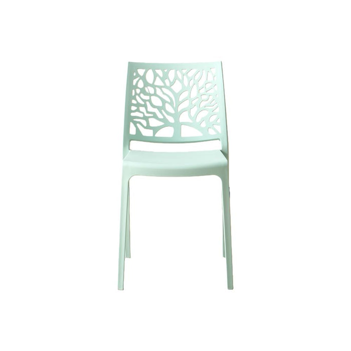 Silla Harlem, Azul Claro, Con espaldar en forma de árbol y diseño minimalista
