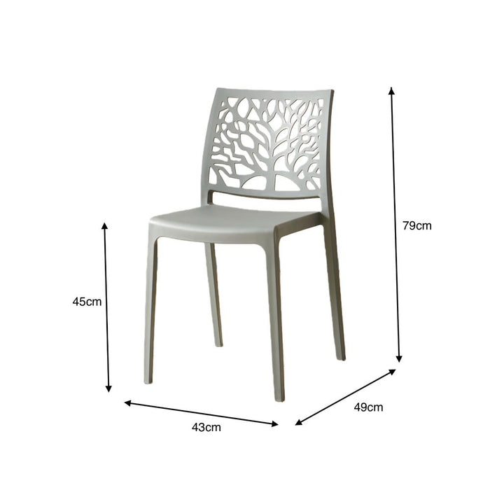 Silla Harlem, Gris Oscuro, Con espaldar en forma de árbol y diseño minimalista