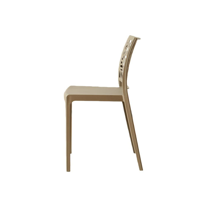 Silla Harlem, Taupe, Con espaldar en forma de árbol y diseño minimalista