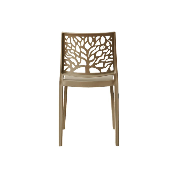 Silla Harlem, Taupe, Con espaldar en forma de árbol y diseño minimalista