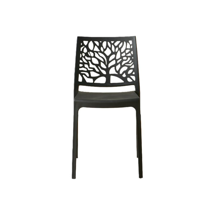 Silla Harlem, Negro, Con espaldar en forma de árbol y diseño minimalista