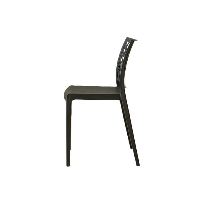 Silla Harlem, Negro, Con espaldar en forma de árbol y diseño minimalista