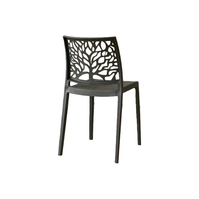 Silla Harlem, Negro, Con espaldar en forma de árbol y diseño minimalista