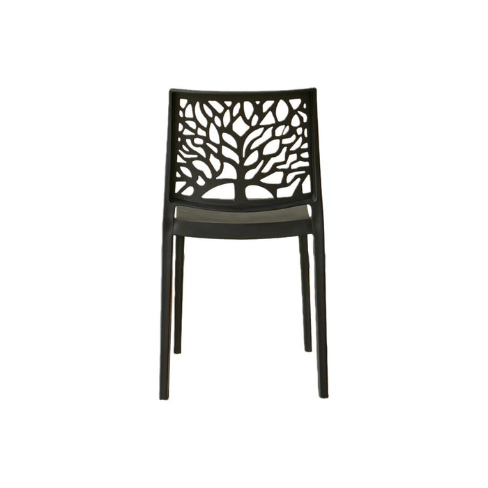 Silla Harlem, Negro, Con espaldar en forma de árbol y diseño minimalista