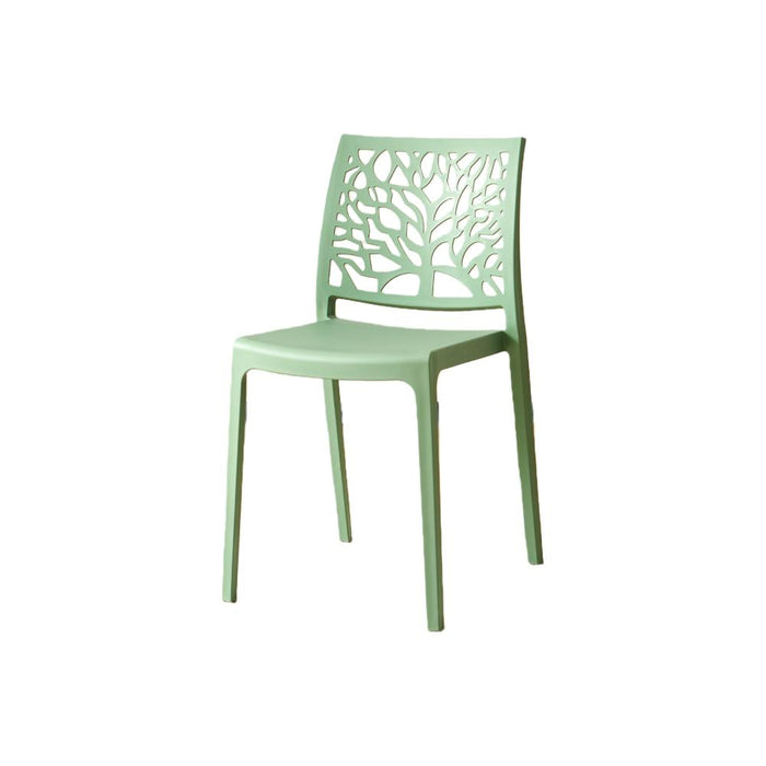 Silla Harlem, Verde, Con espaldar en forma de árbol y diseño minimalista