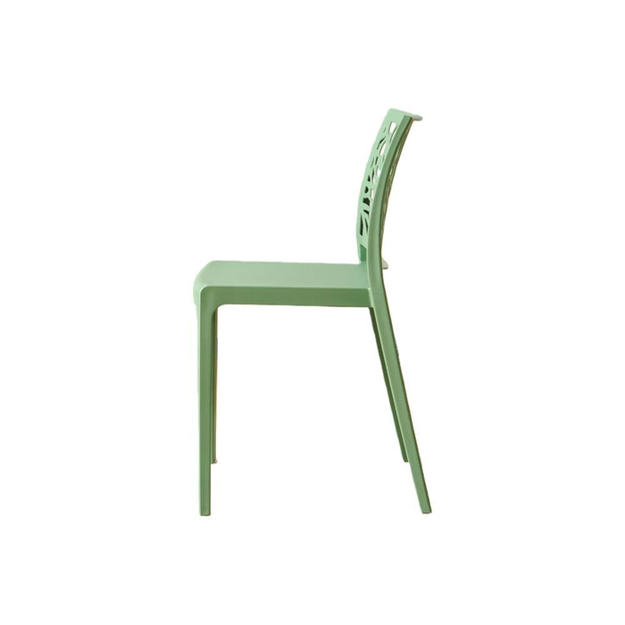 Silla Harlem, Verde, Con espaldar en forma de árbol y diseño minimalista