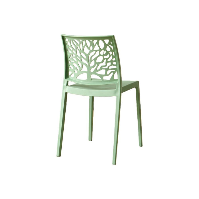 Silla Harlem, Verde, Con espaldar en forma de árbol y diseño minimalista