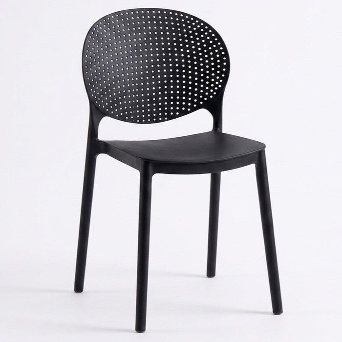 Silla Florida, Color Negro, con Espaldar y Diseño Moderno