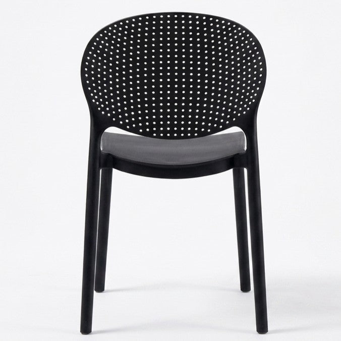 Silla Florida, Color Negro, con Espaldar y Diseño Moderno